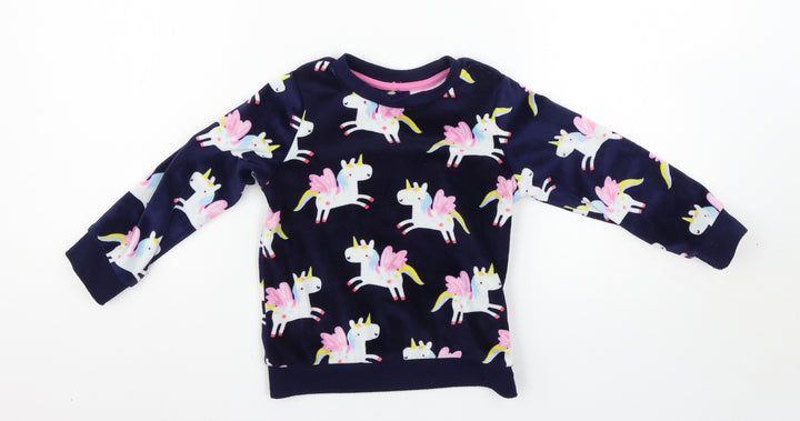 George Girls Blue Solid Top Pyjama Set Size 3-4 Years