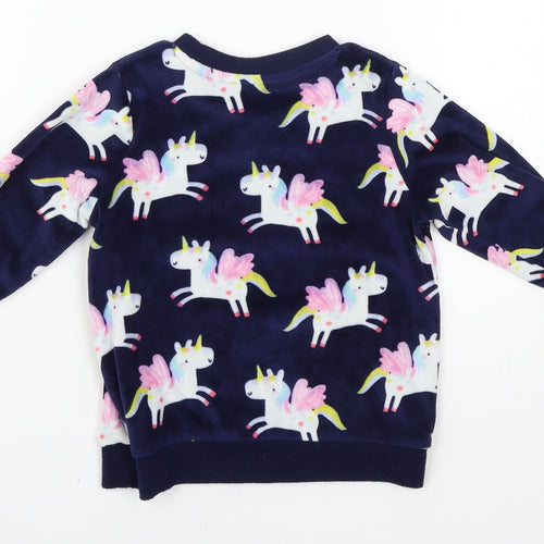 George Girls Blue Solid  Top Pyjama Set Size 3-4 Years