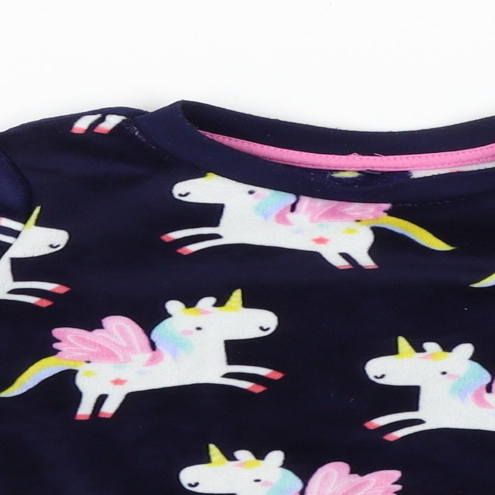 George Girls Blue Solid  Top Pyjama Set Size 3-4 Years