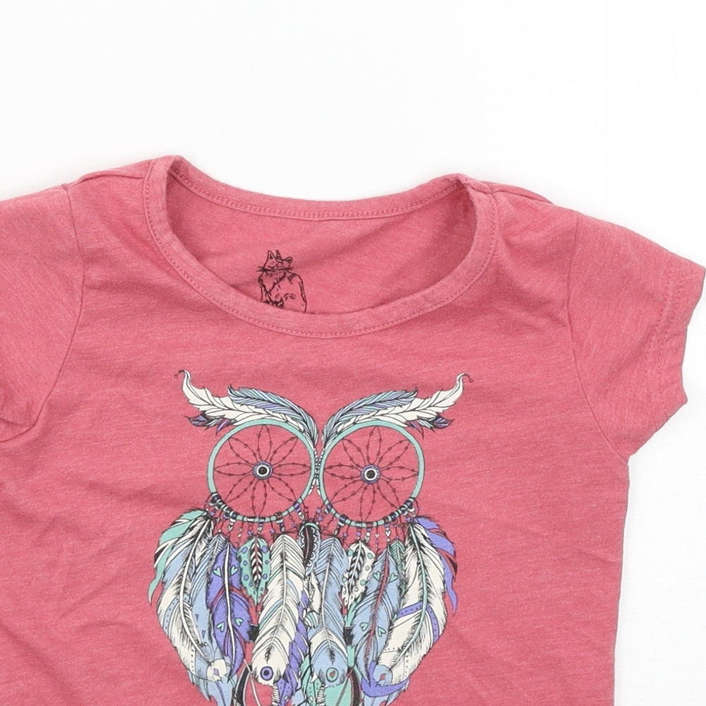Animal Girls Pink   Basic T-Shirt Size 3-4 Years