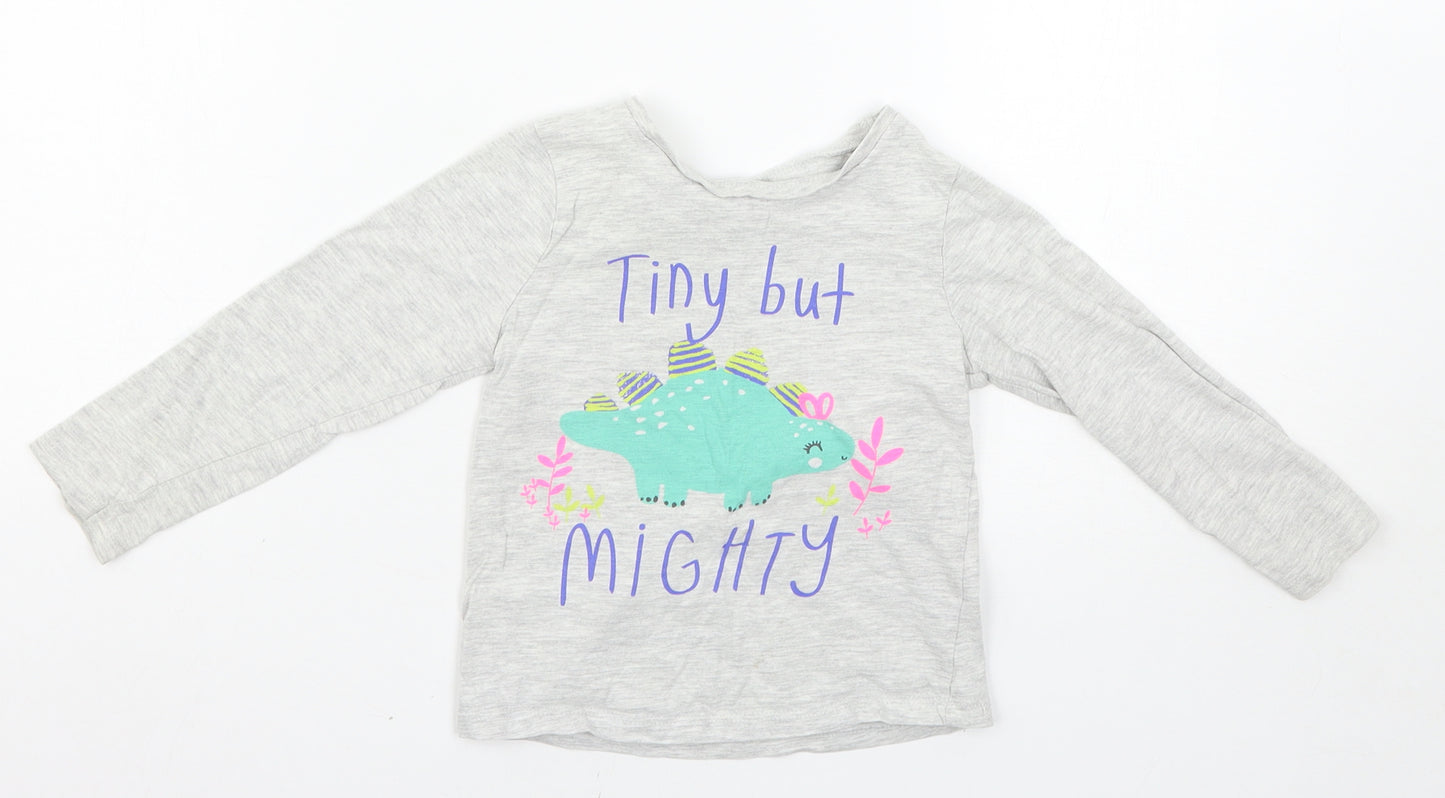 George Girls Grey   Basic T-Shirt Size 2-3 Years