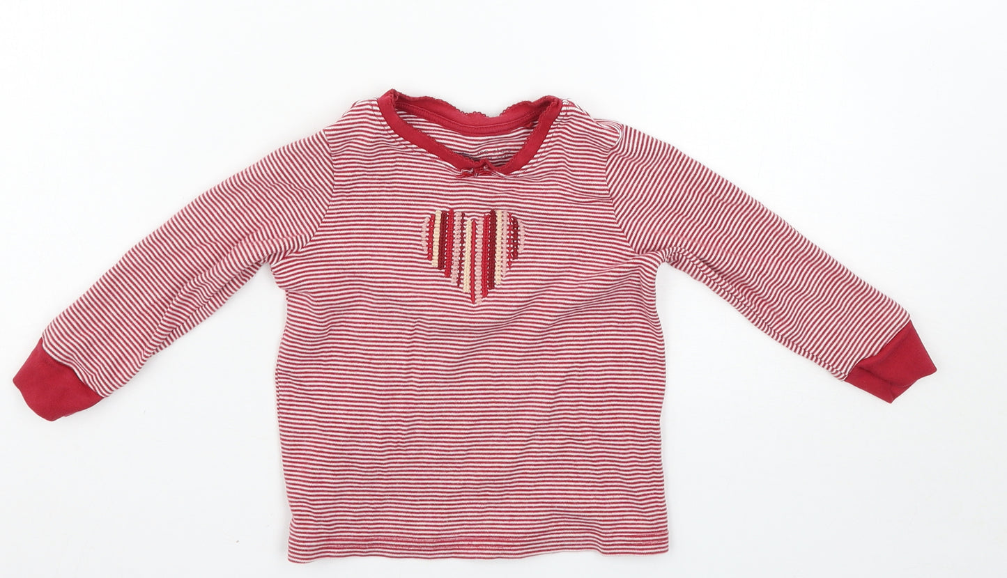 NEXT Girls Red Spotted  Basic T-Shirt Size 2-3 Years