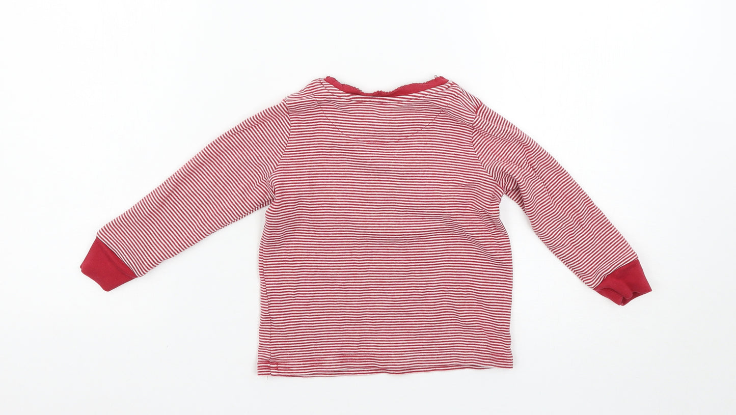 NEXT Girls Red Spotted  Basic T-Shirt Size 2-3 Years