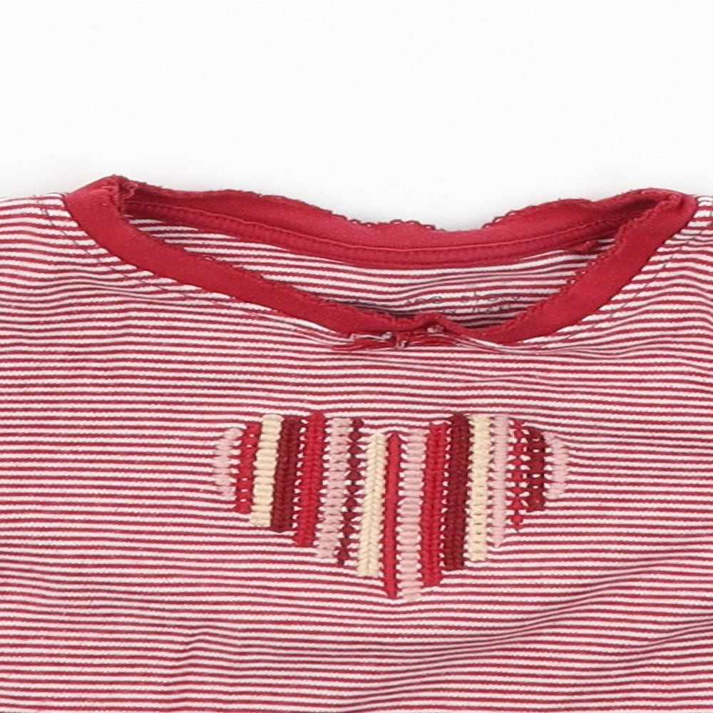 NEXT Girls Red Spotted  Basic T-Shirt Size 2-3 Years