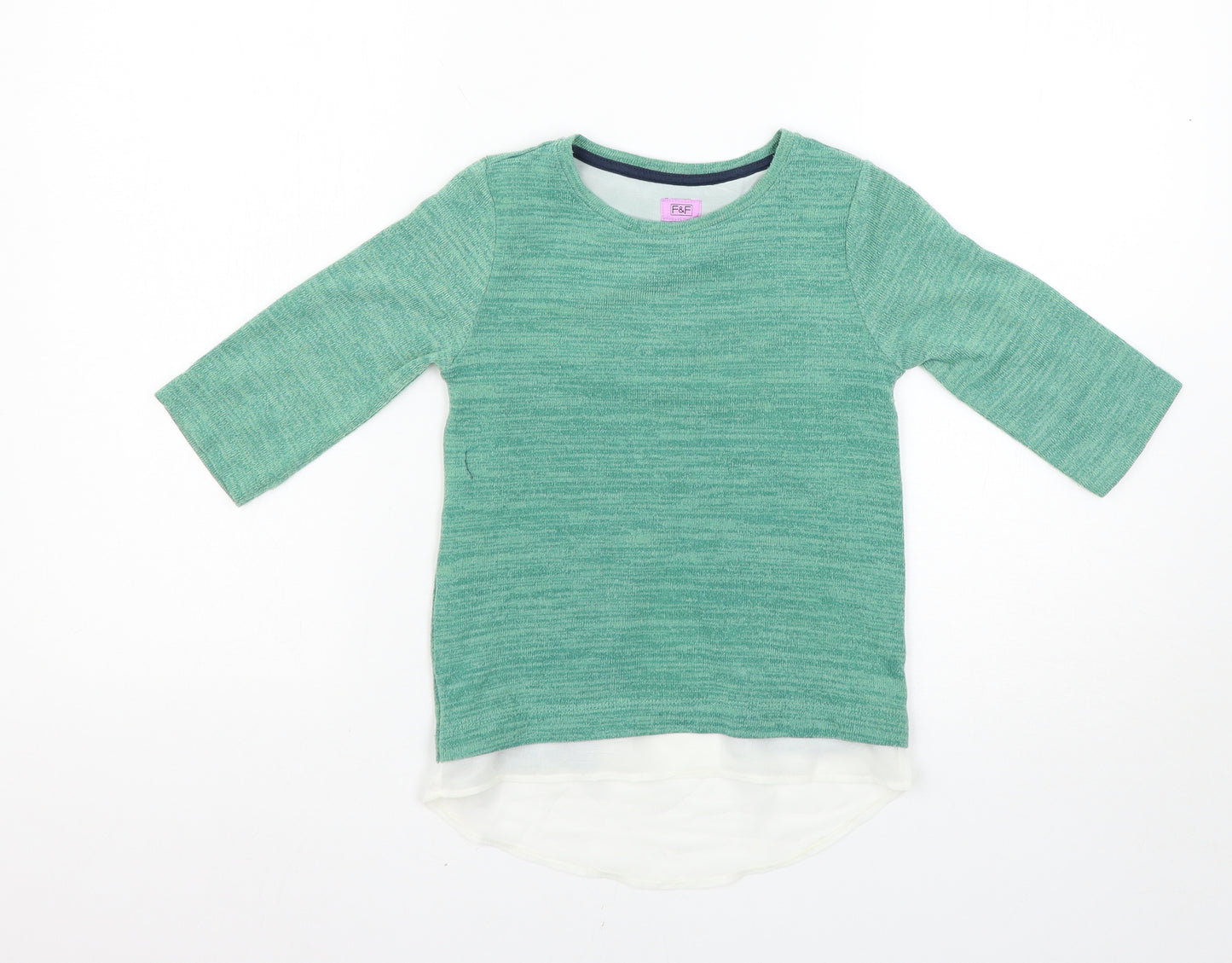 F&F Girls Green   Pullover Jumper Size 7-8 Years