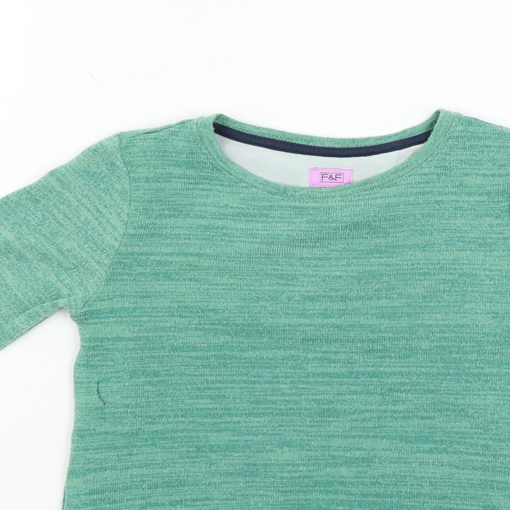 F&F Girls Green   Pullover Jumper Size 7-8 Years