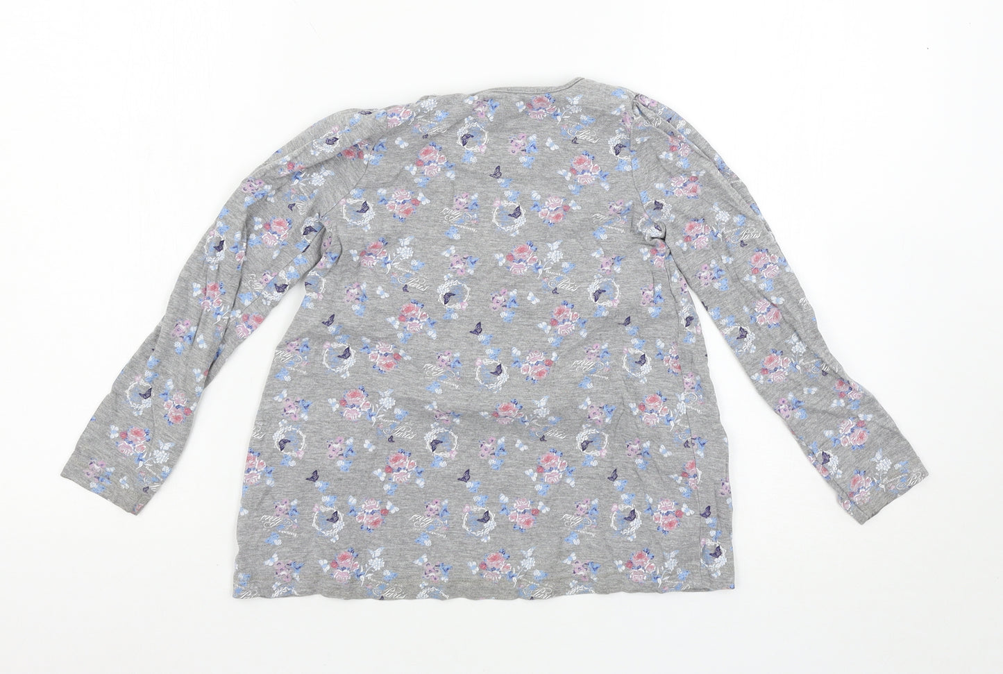 TU Girls Grey Floral  Basic Casual Size 7 Years