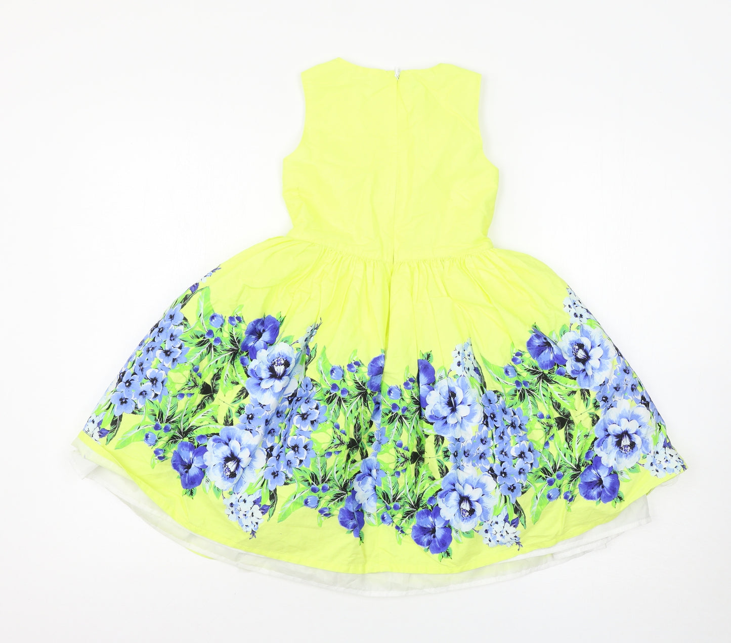 John Lewis Girls Yellow Floral  Tank Dress  Size 6 Years