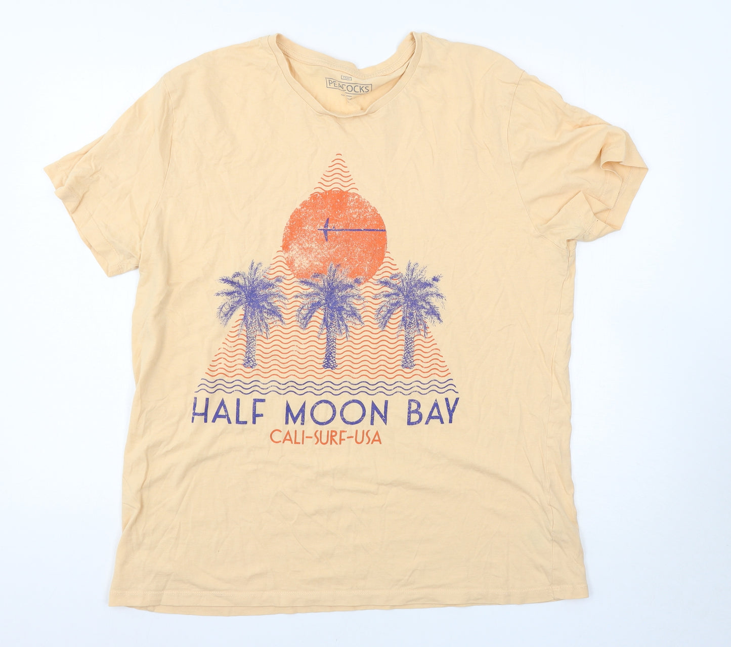 Peacocks Mens Orange    T-Shirt Size 2XL
