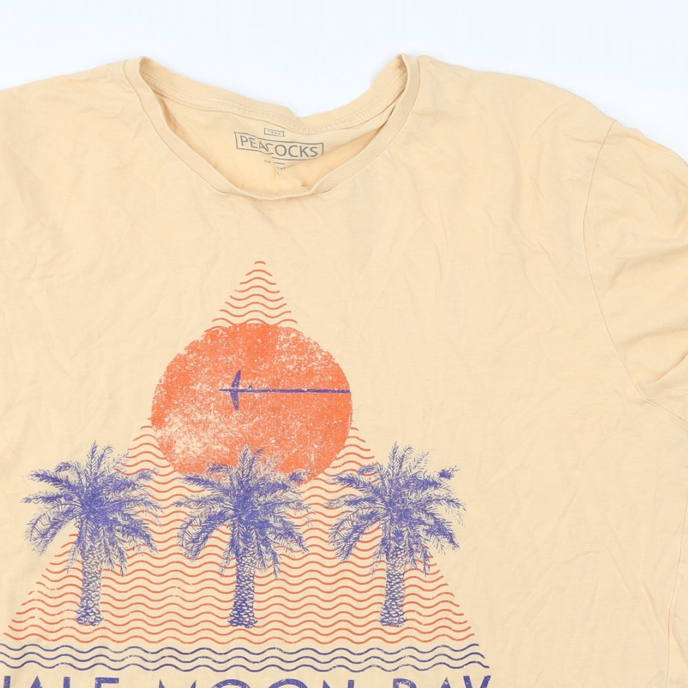 Peacocks Mens Orange    T-Shirt Size 2XL