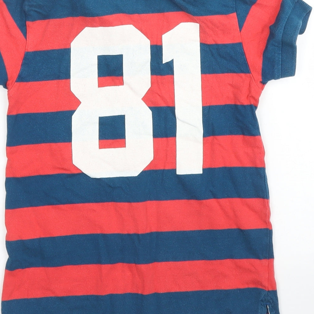 H&M Boys Blue Striped  Jersey T-Shirt Size 7 Years
