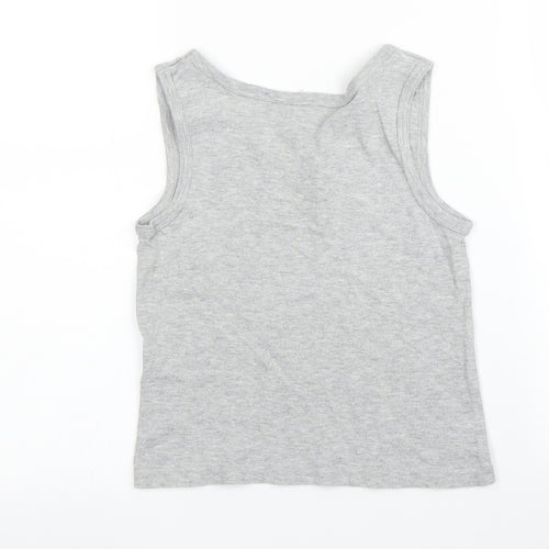 Preworn Boys Grey   Basic Tank Size 6-7 Years