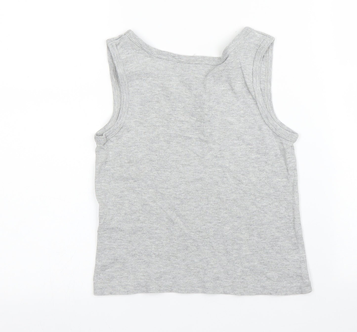 Preworn Boys Grey   Basic Tank Size 6-7 Years