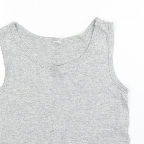 Preworn Boys Grey   Basic Tank Size 6-7 Years