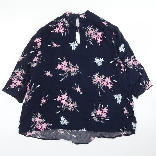 Apricot Womens Blue Floral  Basic Blouse Size 10