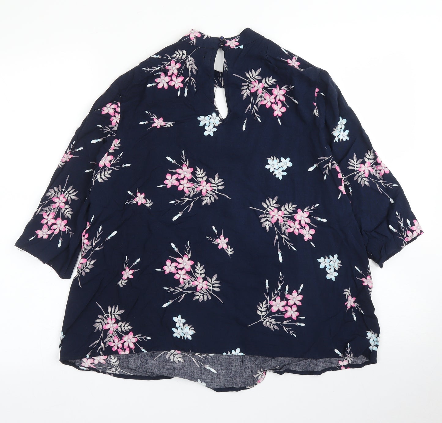 Apricot Womens Blue Floral  Basic Blouse Size 10