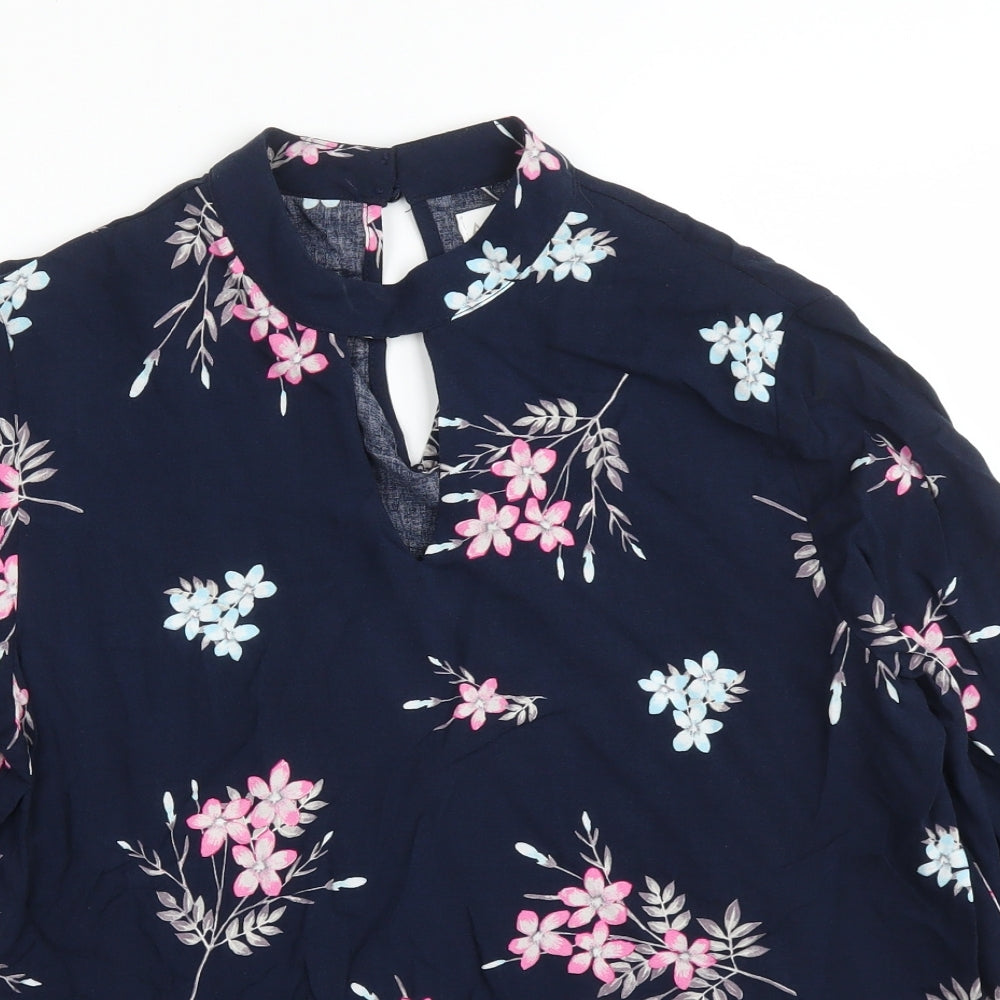 Apricot Womens Blue Floral  Basic Blouse Size 10