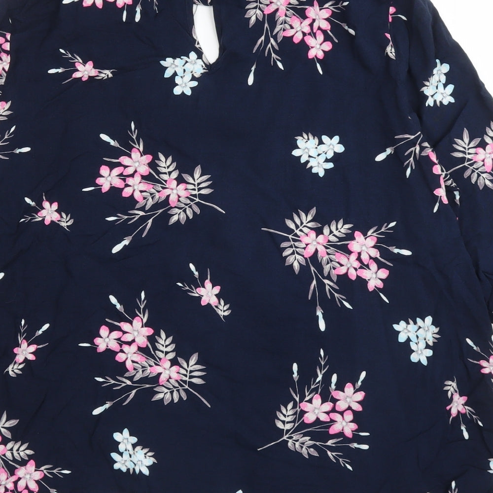 Apricot Womens Blue Floral  Basic Blouse Size 10