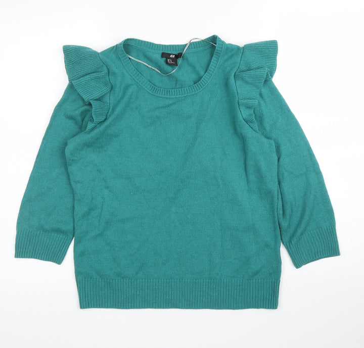 H&M Womens Green   Pullover Jumper Size M