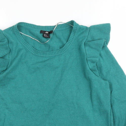 H&M Womens Green   Pullover Jumper Size M