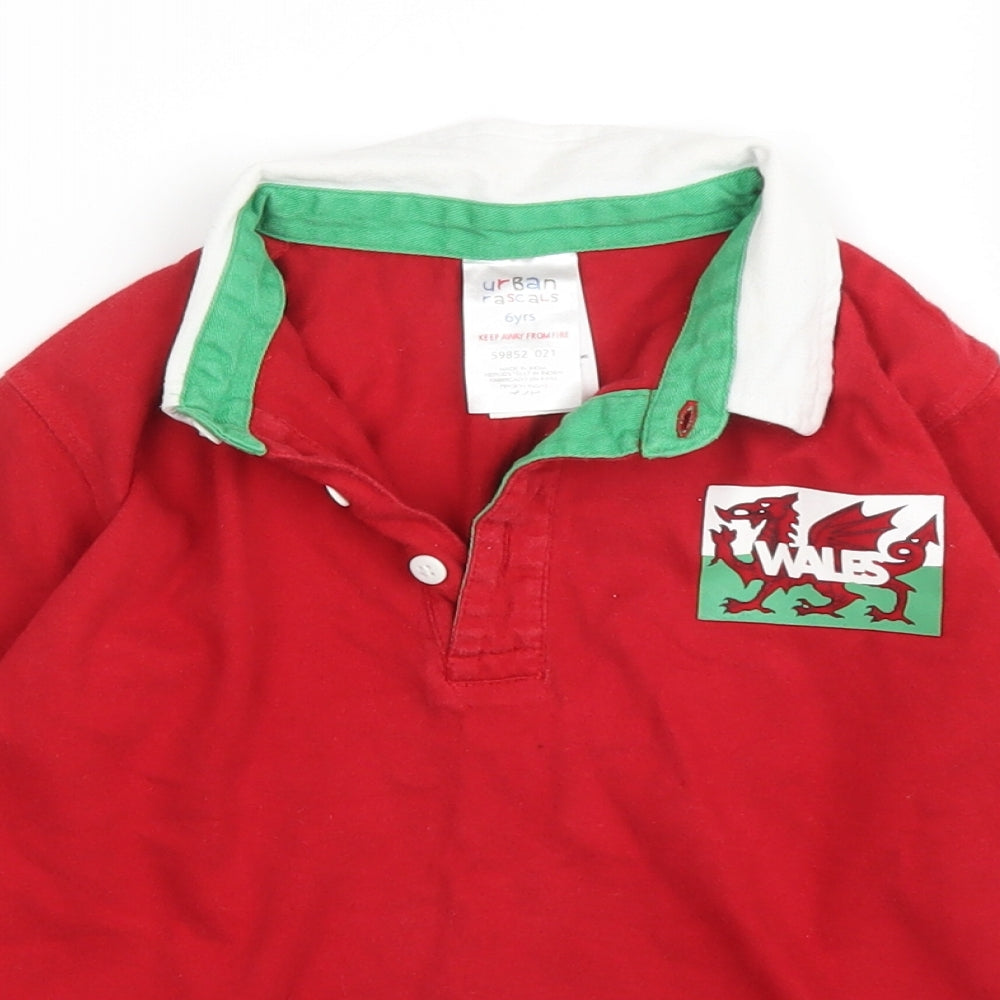Urban Rascals Boys Red   Jersey T-Shirt Size 6 Years