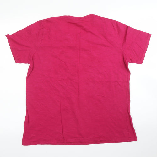 EWM Womens Pink Floral  Basic T-Shirt Size L