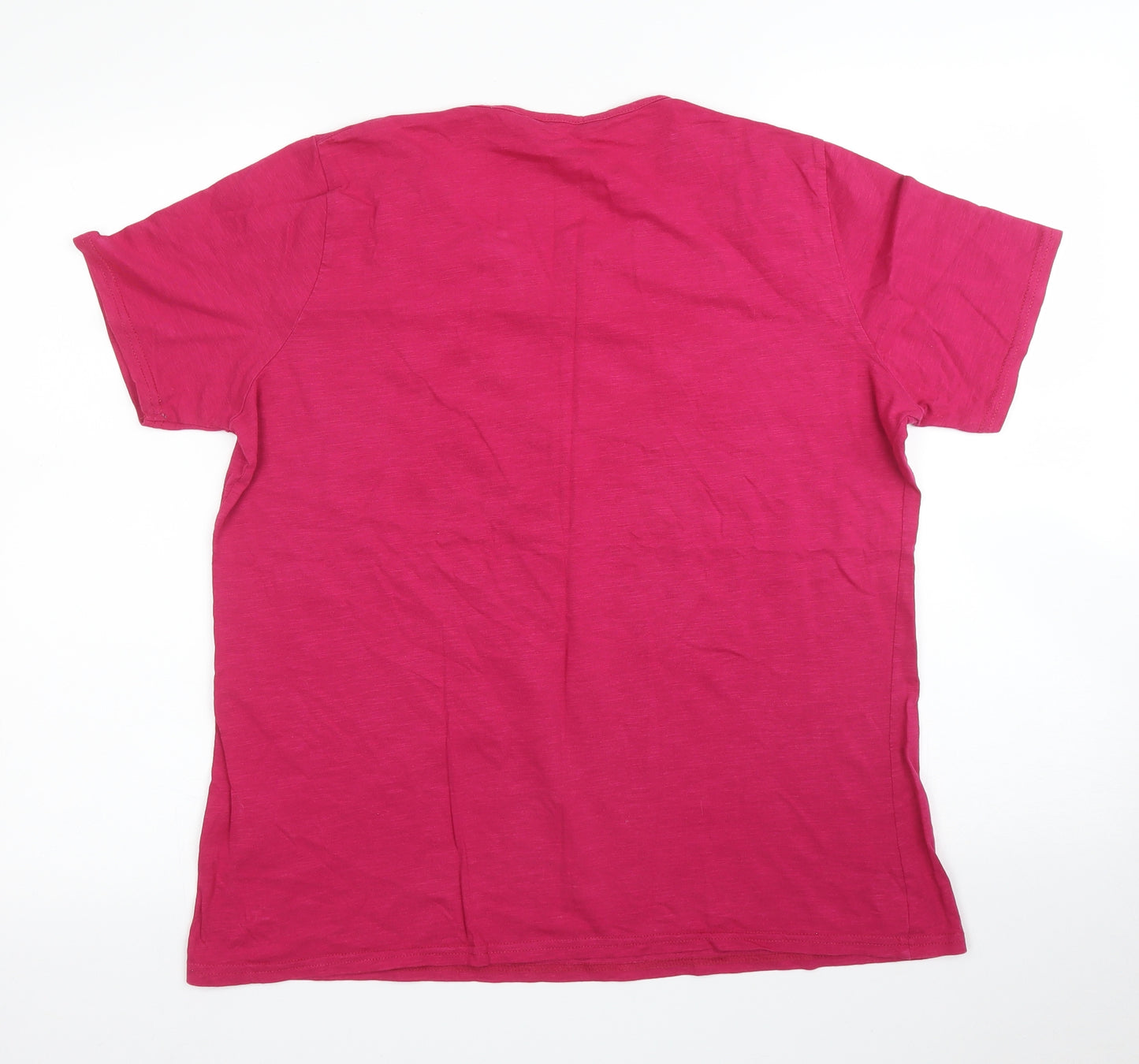 EWM Womens Pink Floral  Basic T-Shirt Size L