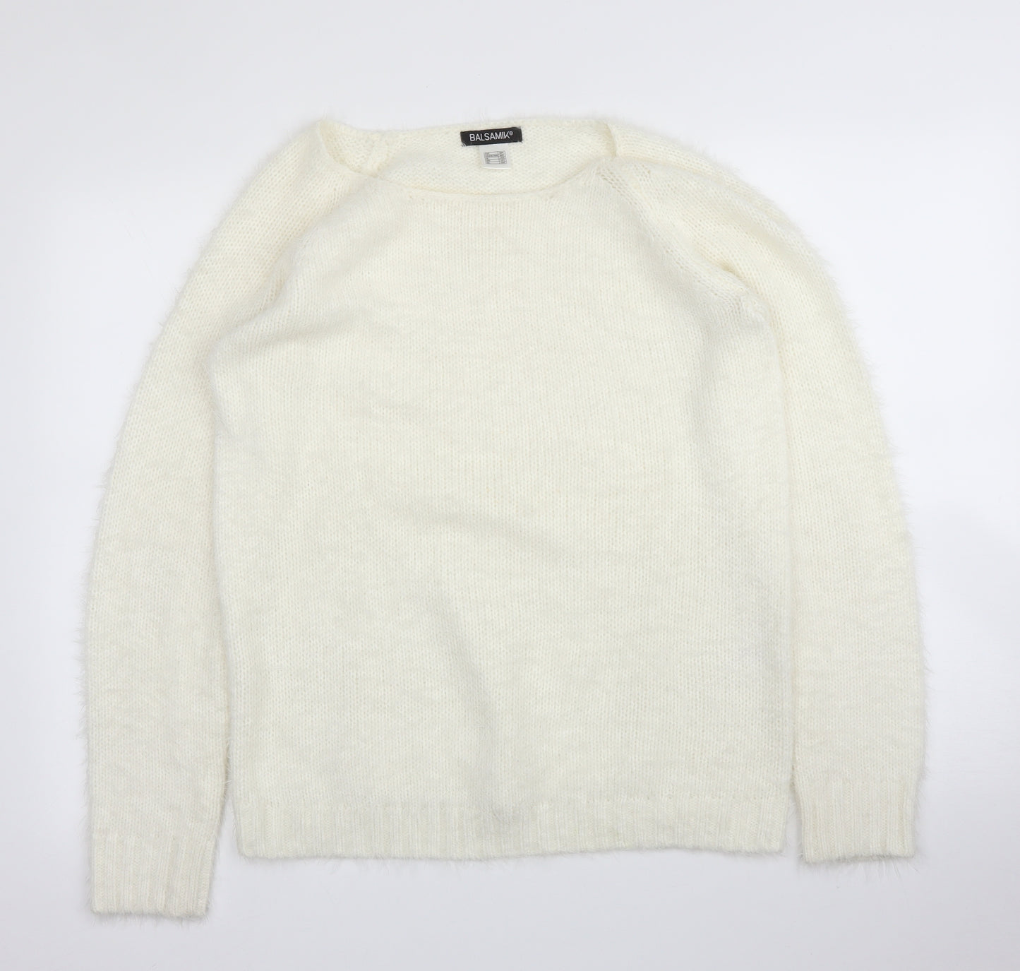Balsamik Womens White   Pullover Jumper Size 14