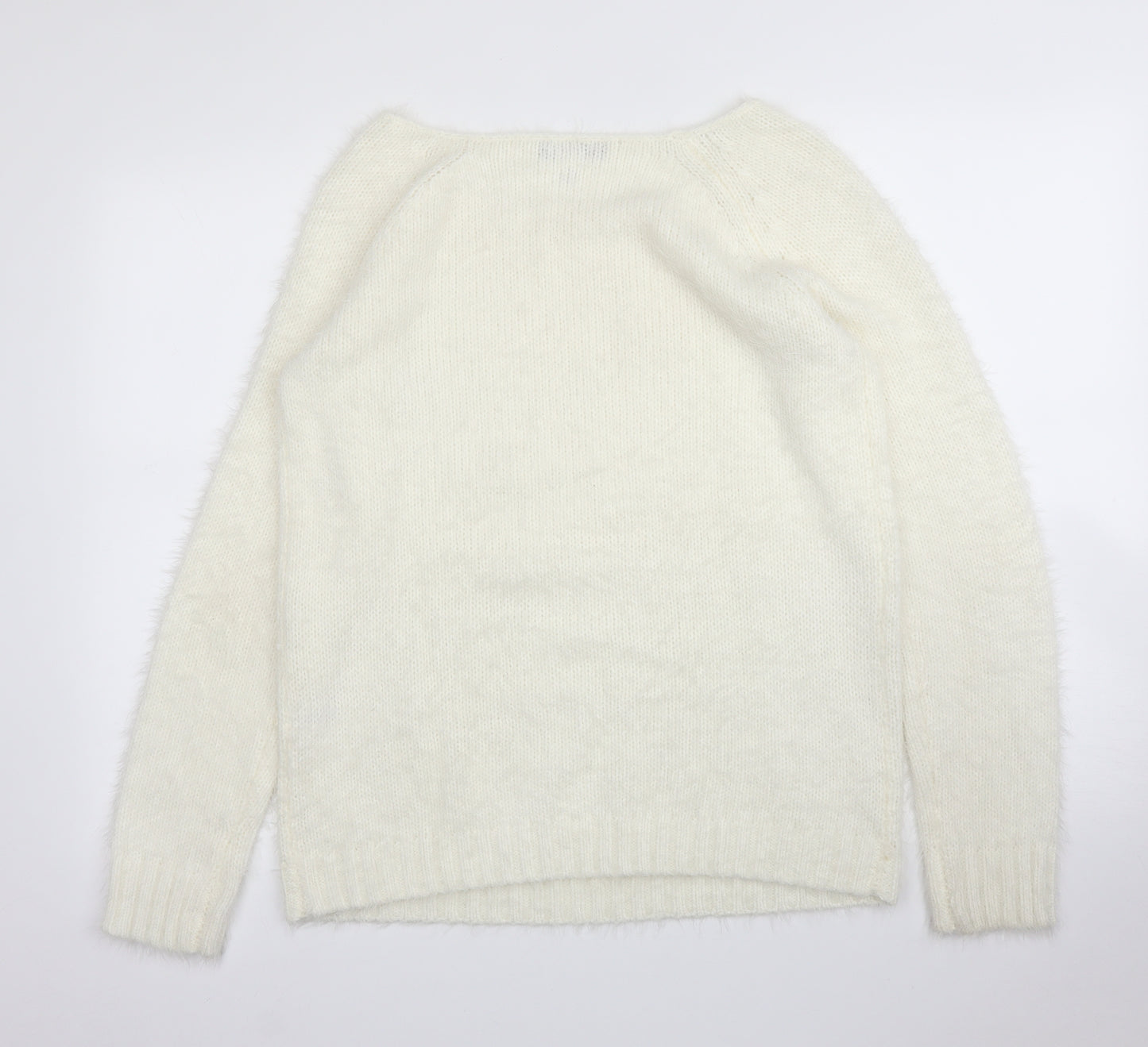 Balsamik Womens White   Pullover Jumper Size 14