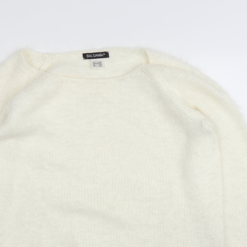 Balsamik Womens White   Pullover Jumper Size 14