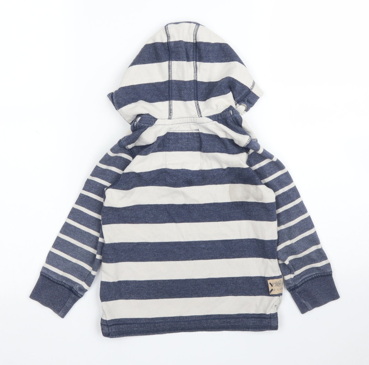 NEXT Boys Blue Striped  Pullover Hoodie Size 3 Years