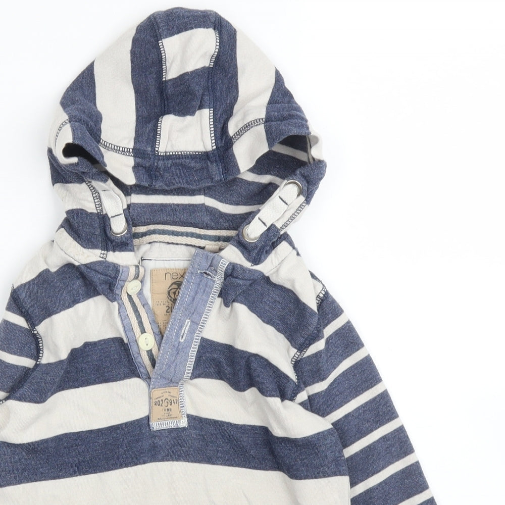 NEXT Boys Blue Striped  Pullover Hoodie Size 3 Years