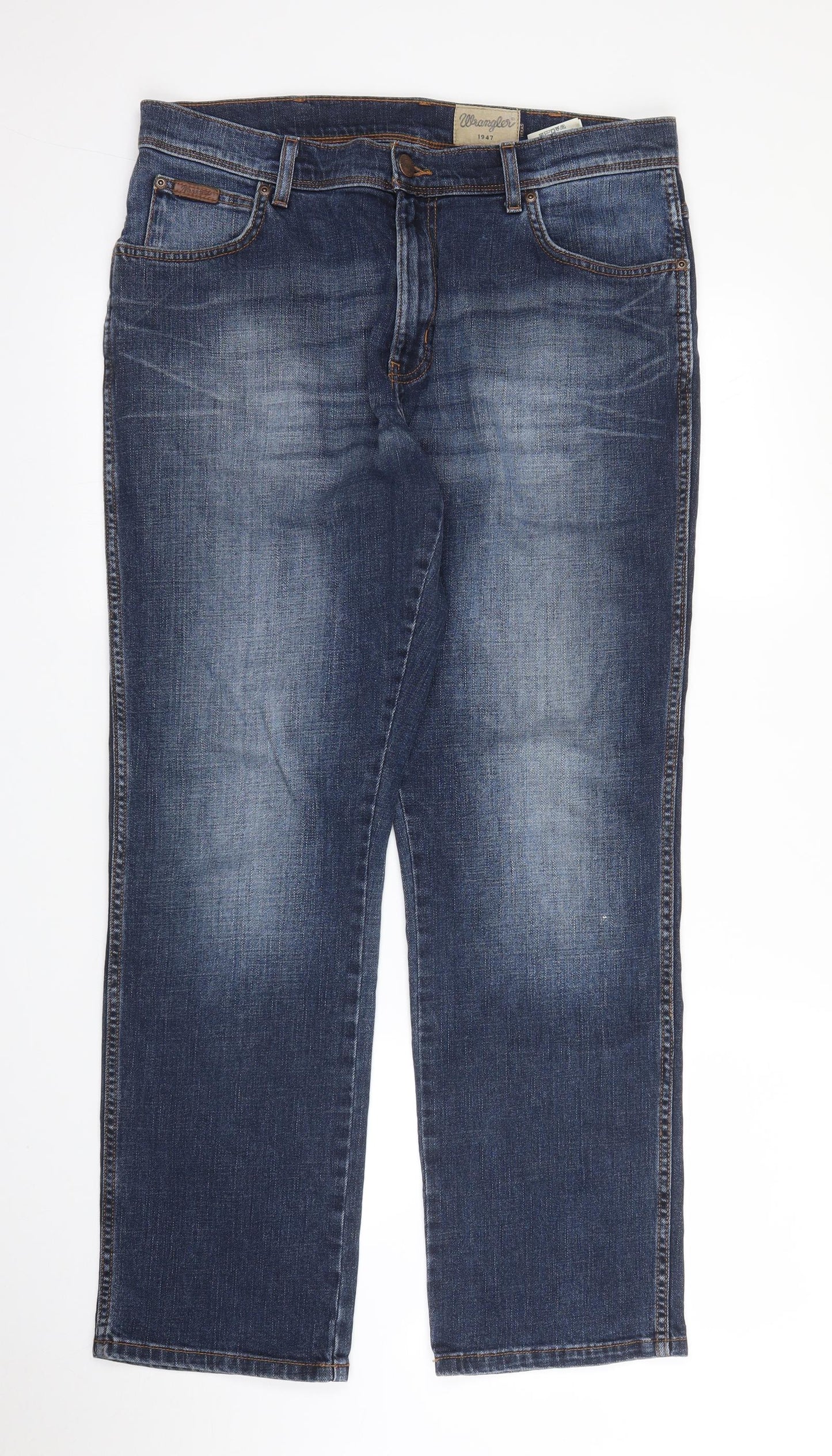 Wrangler Mens Blue  Denim Straight Jeans Size 33 in L28 in