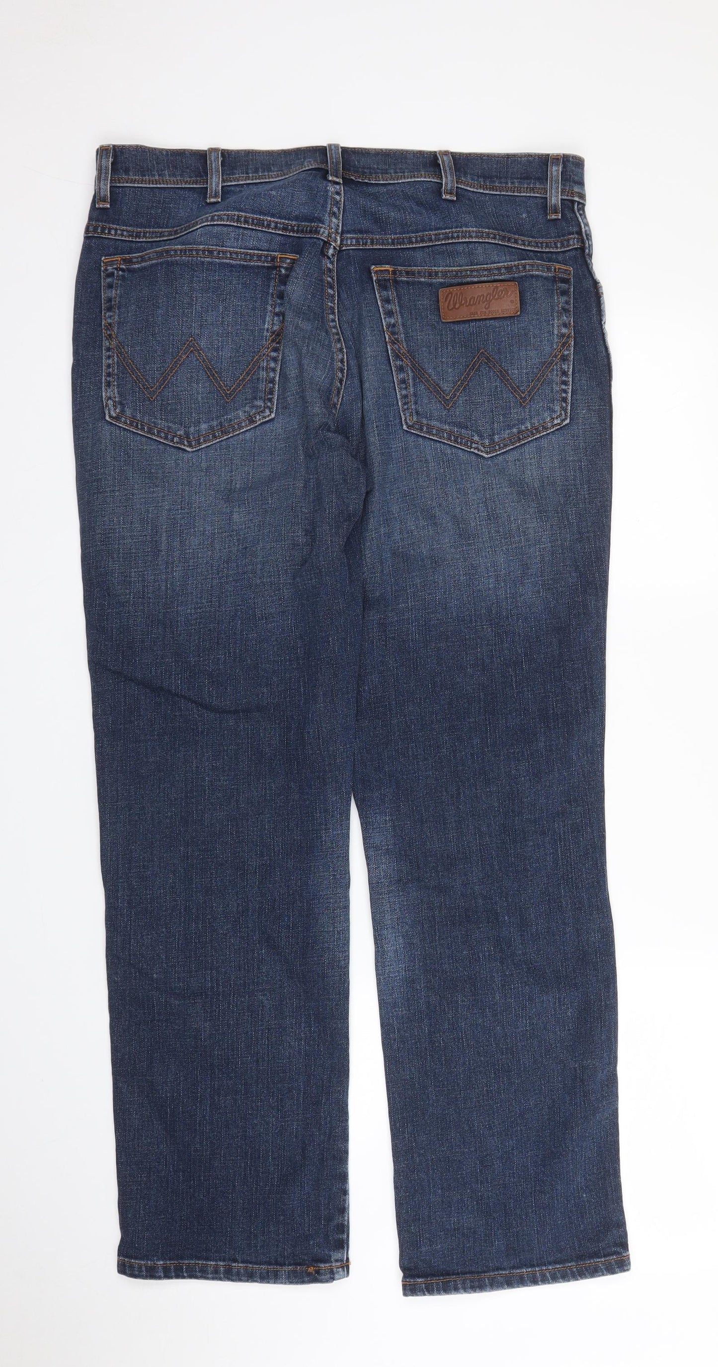 Wrangler Mens Blue  Denim Straight Jeans Size 33 in L28 in