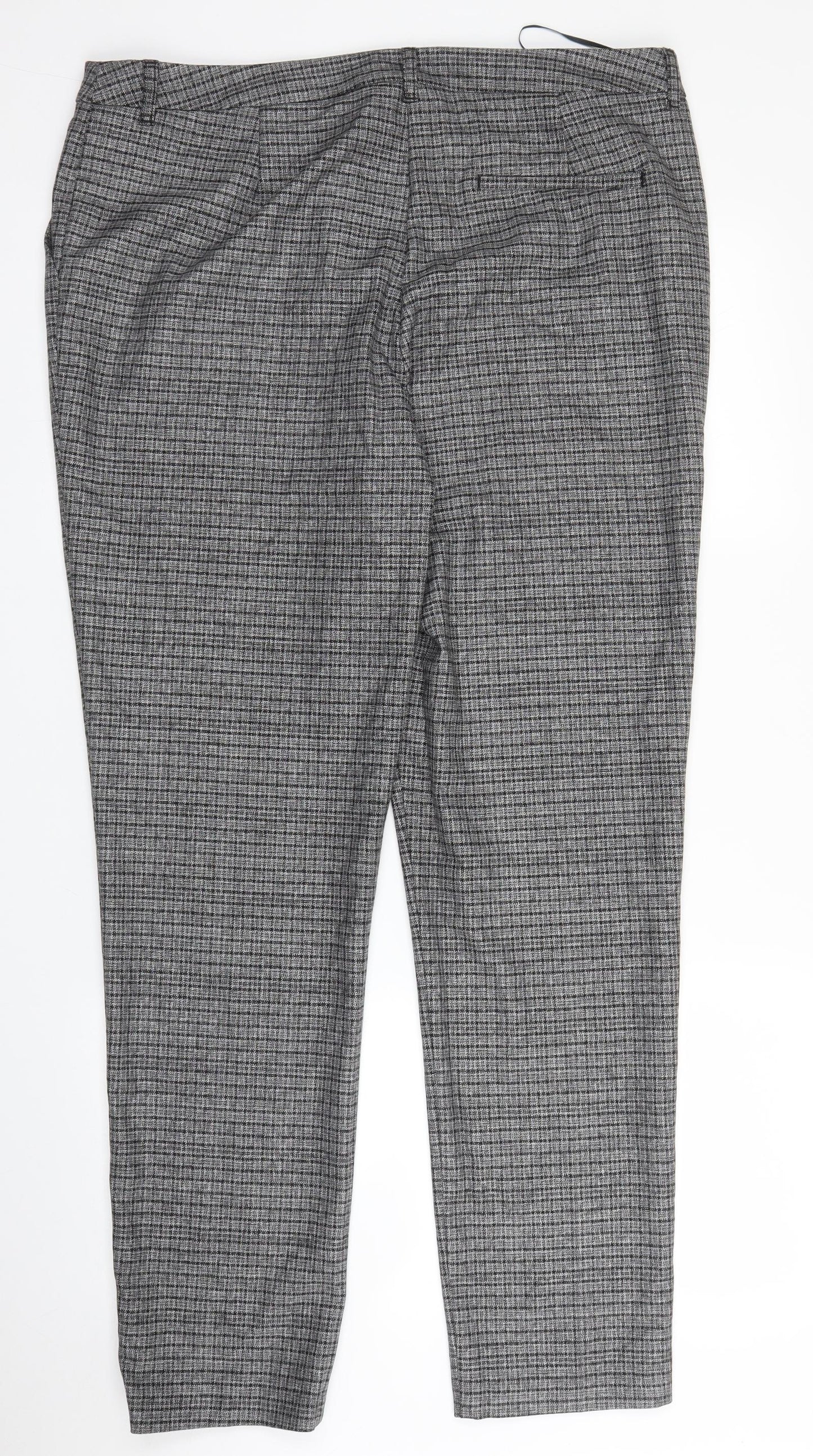 TU Womens Grey Check  Trousers  Size 16 L31 in
