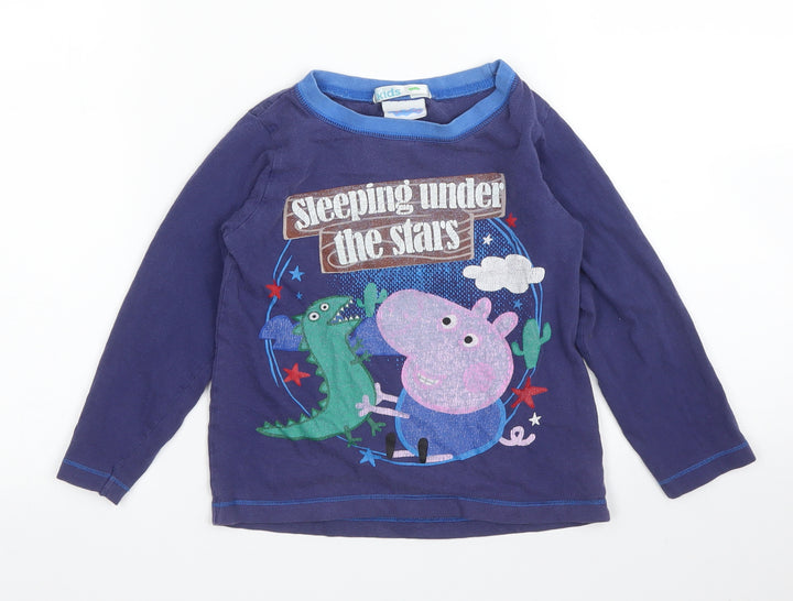 M&Co Boys Blue Solid Pyjama Top Size 3 Years - Peppa Pig