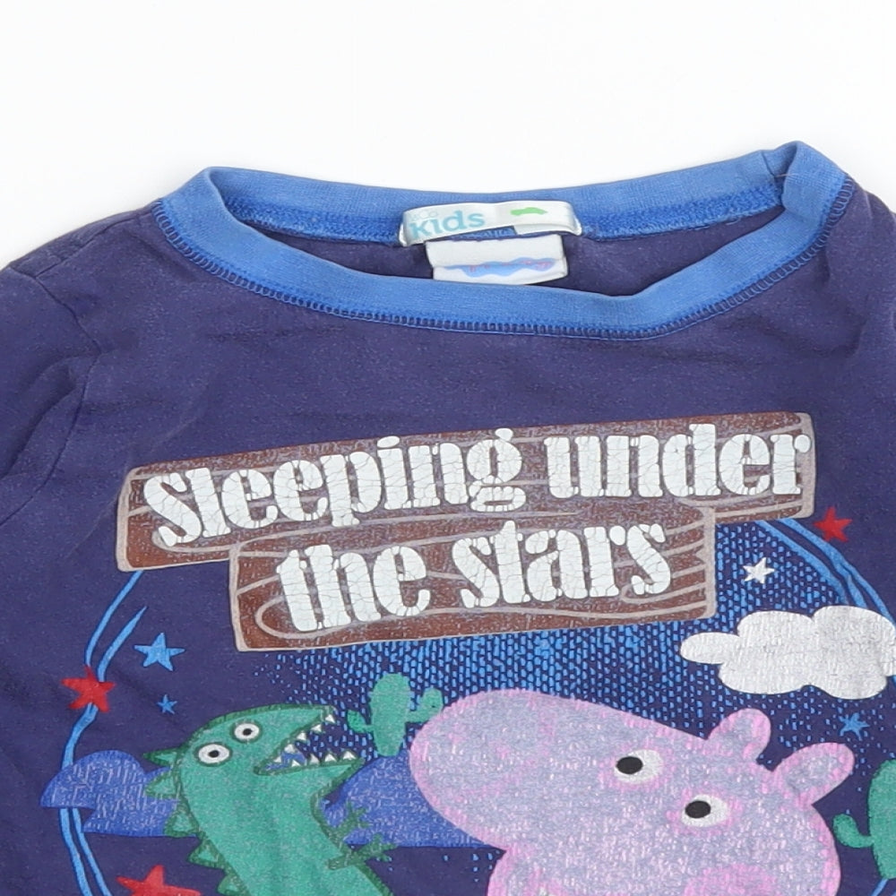 M&Co Boys Blue Solid   Pyjama Top Size 3 Years  - Peppa Pig