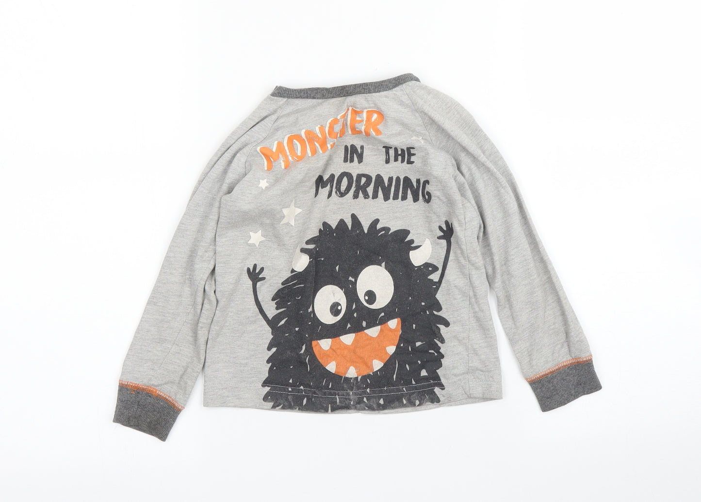 Matalan Boys Grey Solid   Pyjama Top Size 2-3 Years