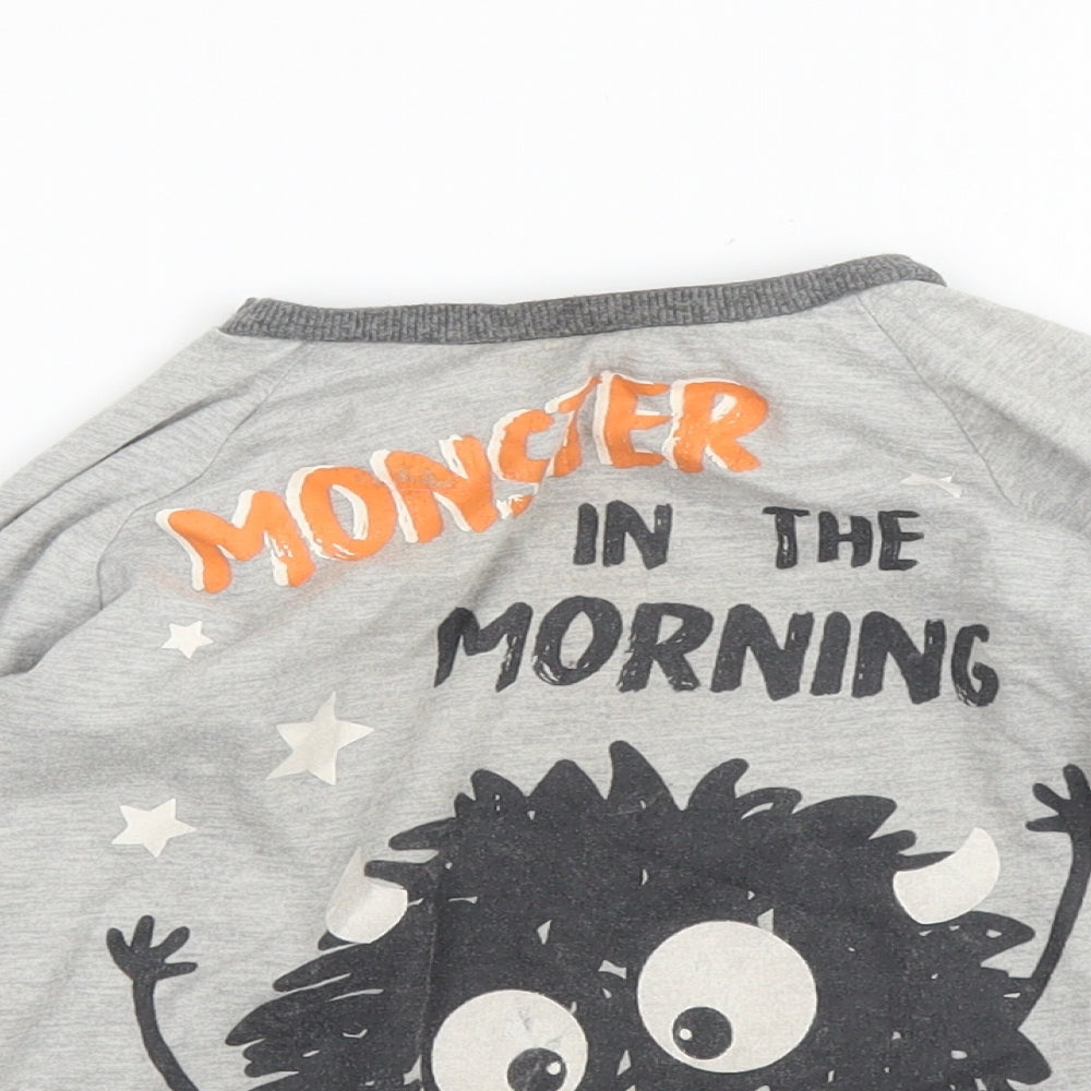 Matalan Boys Grey Solid   Pyjama Top Size 2-3 Years