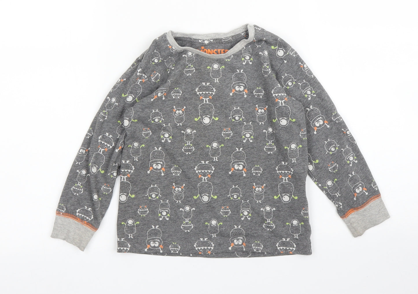 Matalan Boys Grey Solid   Pyjama Top Size 2-3 Years