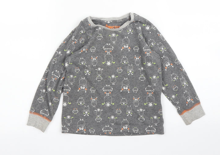 Matalan Boys Grey Solid   Pyjama Top Size 2-3 Years