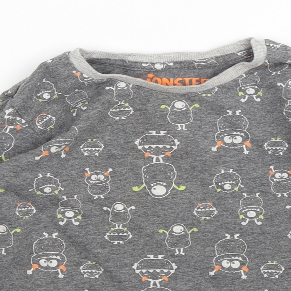 Matalan Boys Grey Solid   Pyjama Top Size 2-3 Years