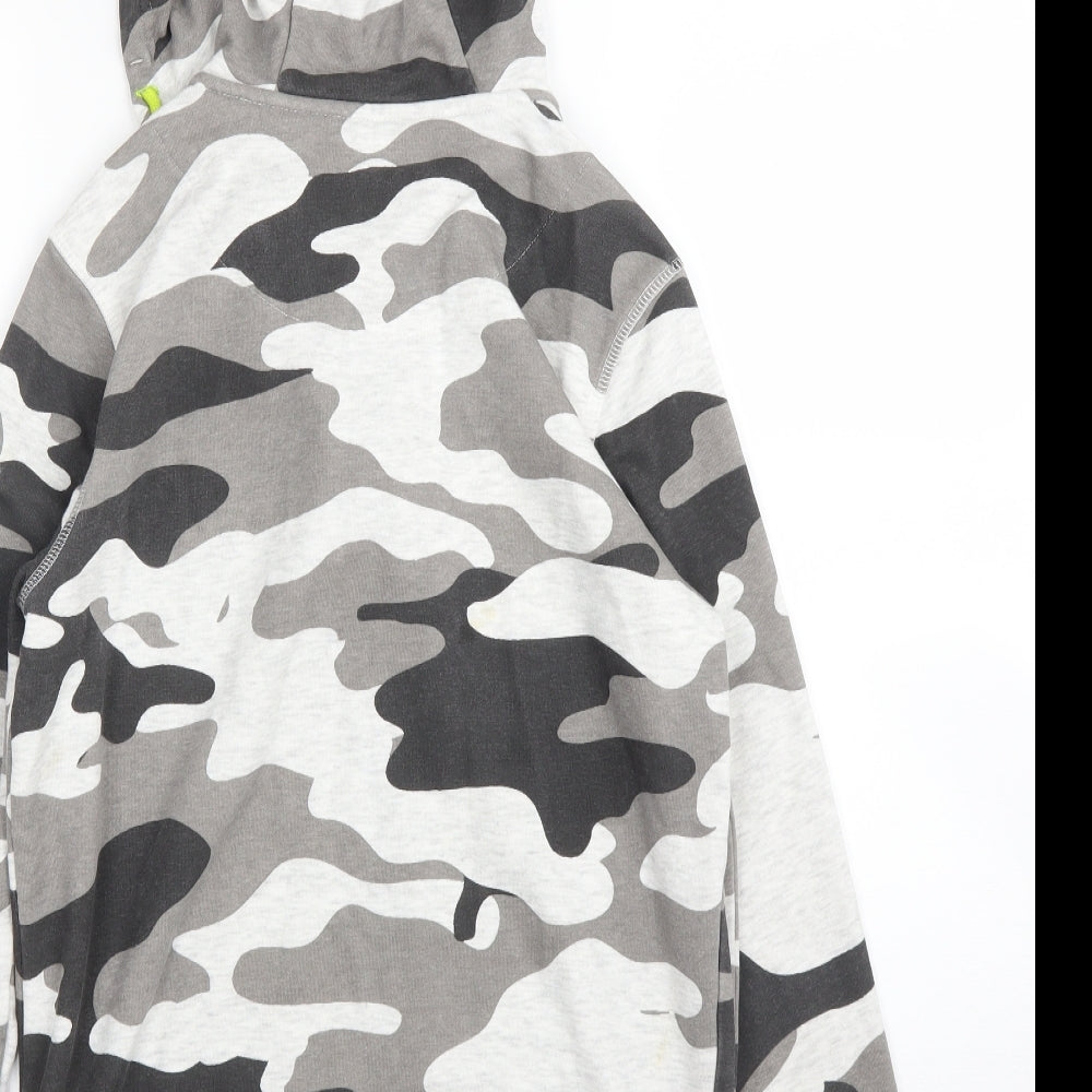 F&F Boys Grey Camouflage  Full Zip Hoodie Size 11 Years