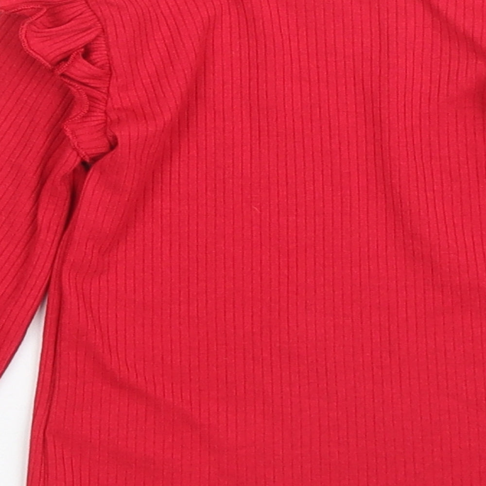 F&F Girls Red   Basic T-Shirt Size 12 Months