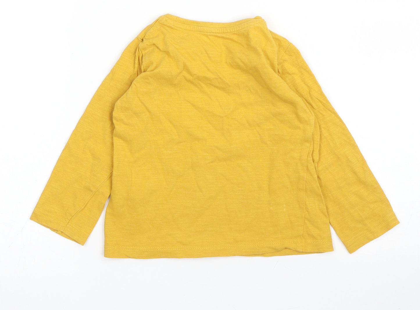 Matalan Girls Yellow Floral  Basic T-Shirt Size 18-24 Months