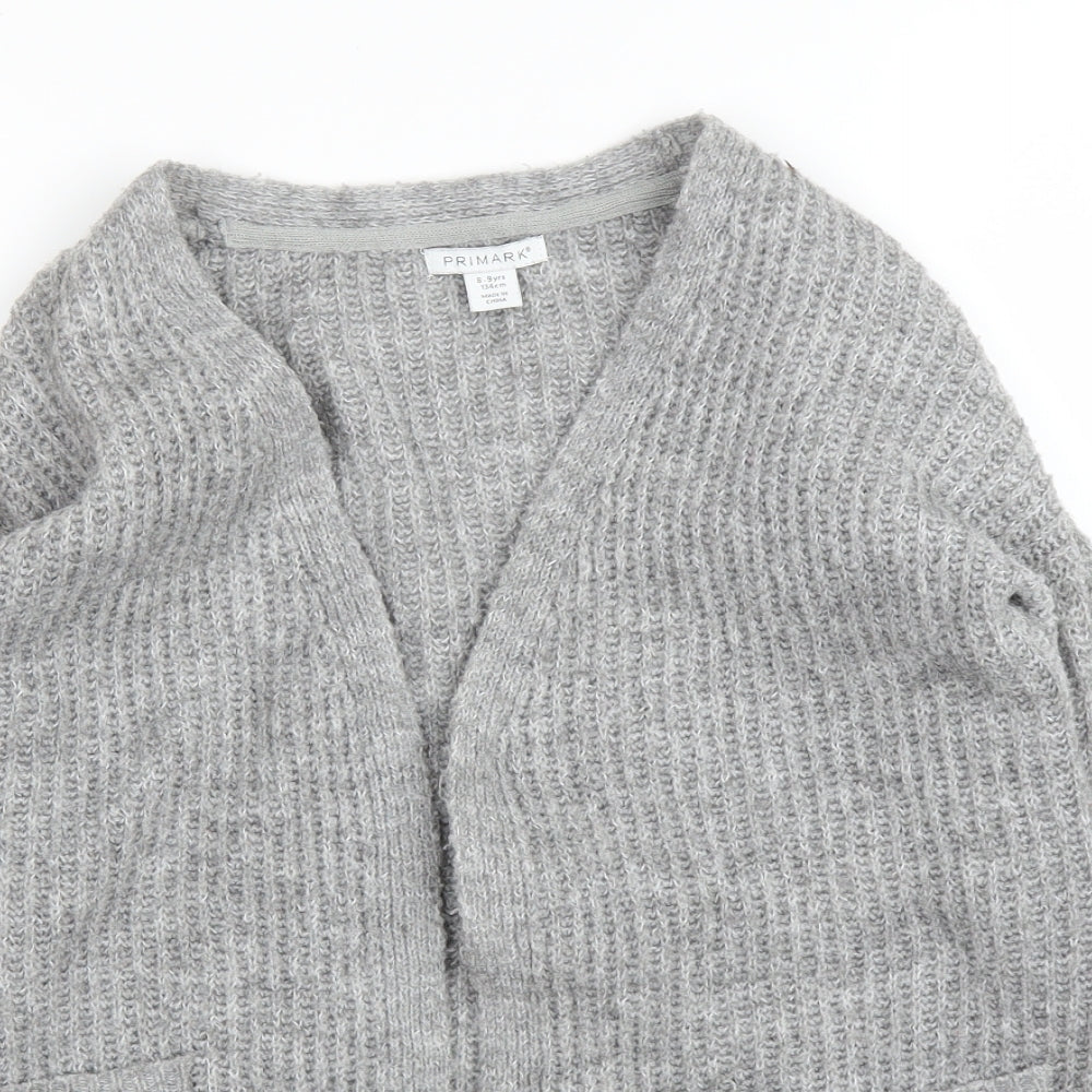 Primark Girls Grey   Cardigan Jumper Size 8 Years