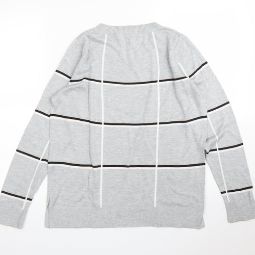 NEXT Womens Grey Check  Pullover Jumper Size 12