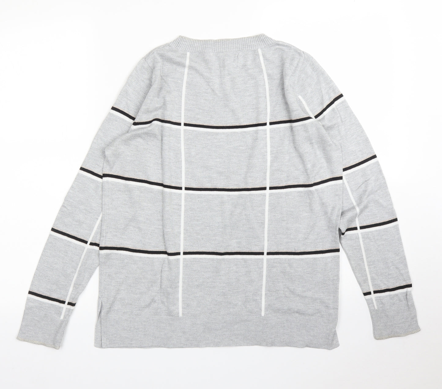 NEXT Womens Grey Check  Pullover Jumper Size 12