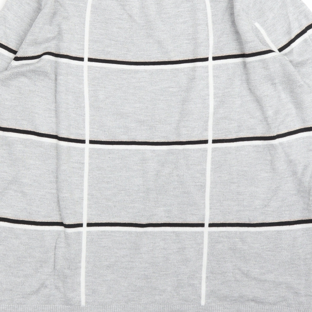 NEXT Womens Grey Check  Pullover Jumper Size 12