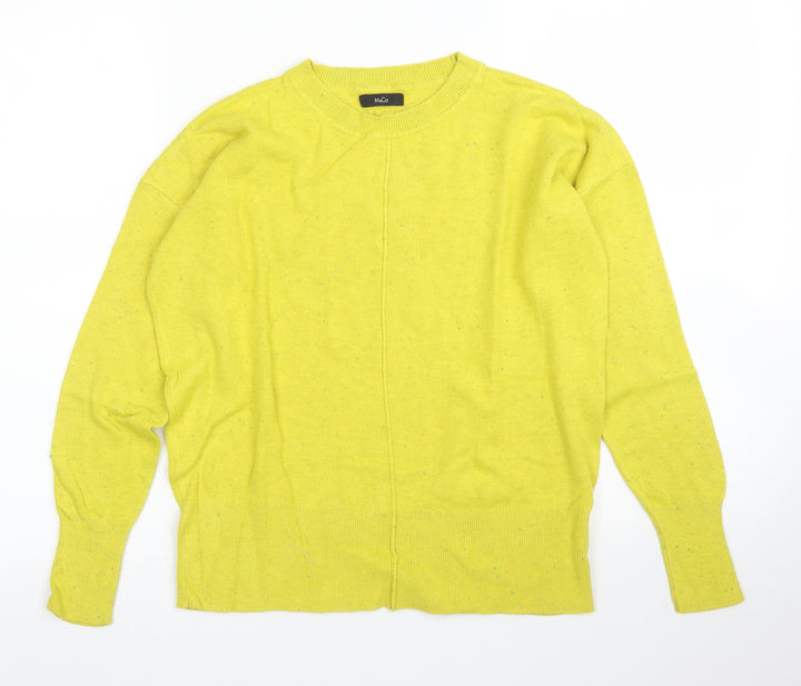M&Co Womens Yellow Pullover Jumper Size M